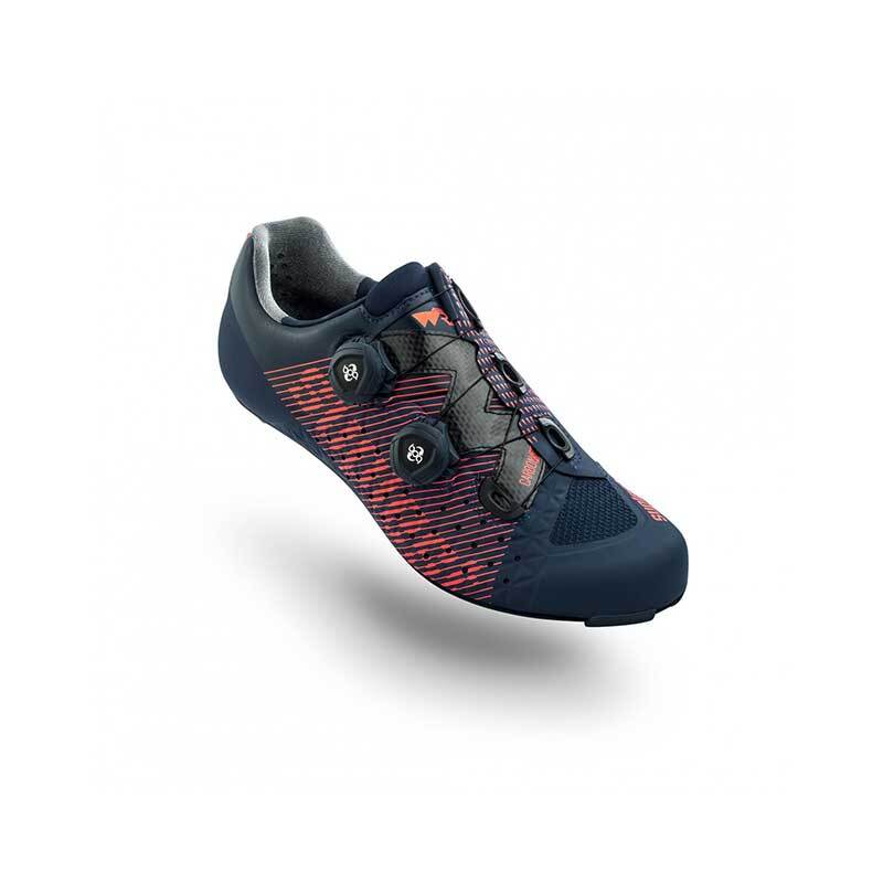 Suplest Edge/3 Pro Road Carbon Bicycle Cycling Shoes Size 42 Navy/Coral 