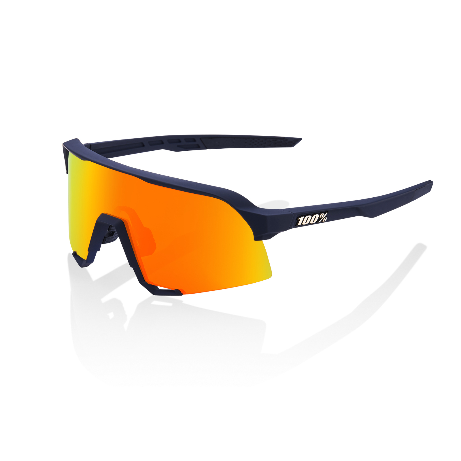 100/% SPEEDTRAP Cycling UV Sunglasses SOFT TACT BLACK// w//RED MULTI Lens