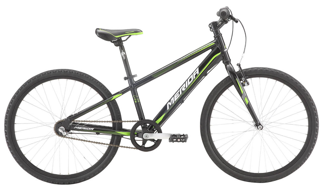 2021 Merida Matts J24 Lite Boys 24 Inch Mountain Bike Matt Black (Green/White) The Odd Spoke