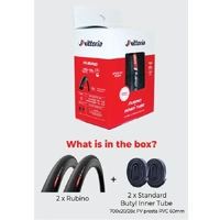 Rubino V-G2 28mm Road Tyres Twin Pack + 2×60mm Tubes