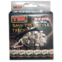 YBN MK918 BMX Freestyle Track Chain 1/2" x 1/8" 102 Links w Teflon Painting - Silver