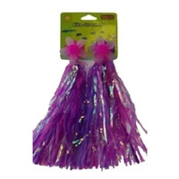 Bicycle Grip Streamers - Windmill Flower Design [Colour: Pink/Purple/Silver]
