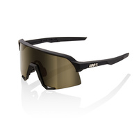 100% S3 Sunglasses Soft Tact Black Soft Gold Lens