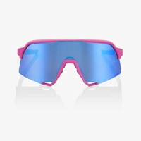 100% S3 Sunglasses - Soft Tact Pink - HiPER Blue Multilayer Mirror Lens