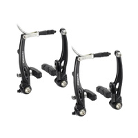 Tektro V Brake Set, 110mm Arms, 55mm Brake Pads, Dual Tension Adjuster, Linear Spring, Forged Alloy, BLACK (Front & Rear)