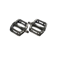 JetBlack Flat Out Alloy MTB Pedals, Painted Black Ball Bearings Cromo Axle