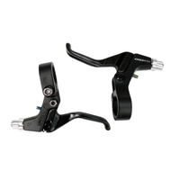 Tektro Brake Levers, 2 Finger Type, Works With Linear, Caliper, Cantilever & U Brakes, ALL BLACK (Sold In Pairs)