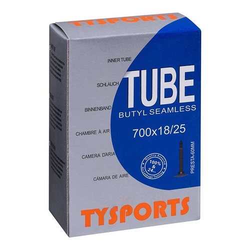 TY Sports 700x18-25c 60mm Presta Valve Road Tube